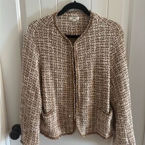 Max Studio Women's Brown Tweed Cardigan Sweater